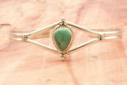 Native American Jewelry Genuine Kingman Turquoise Sterling Silver Bracelet